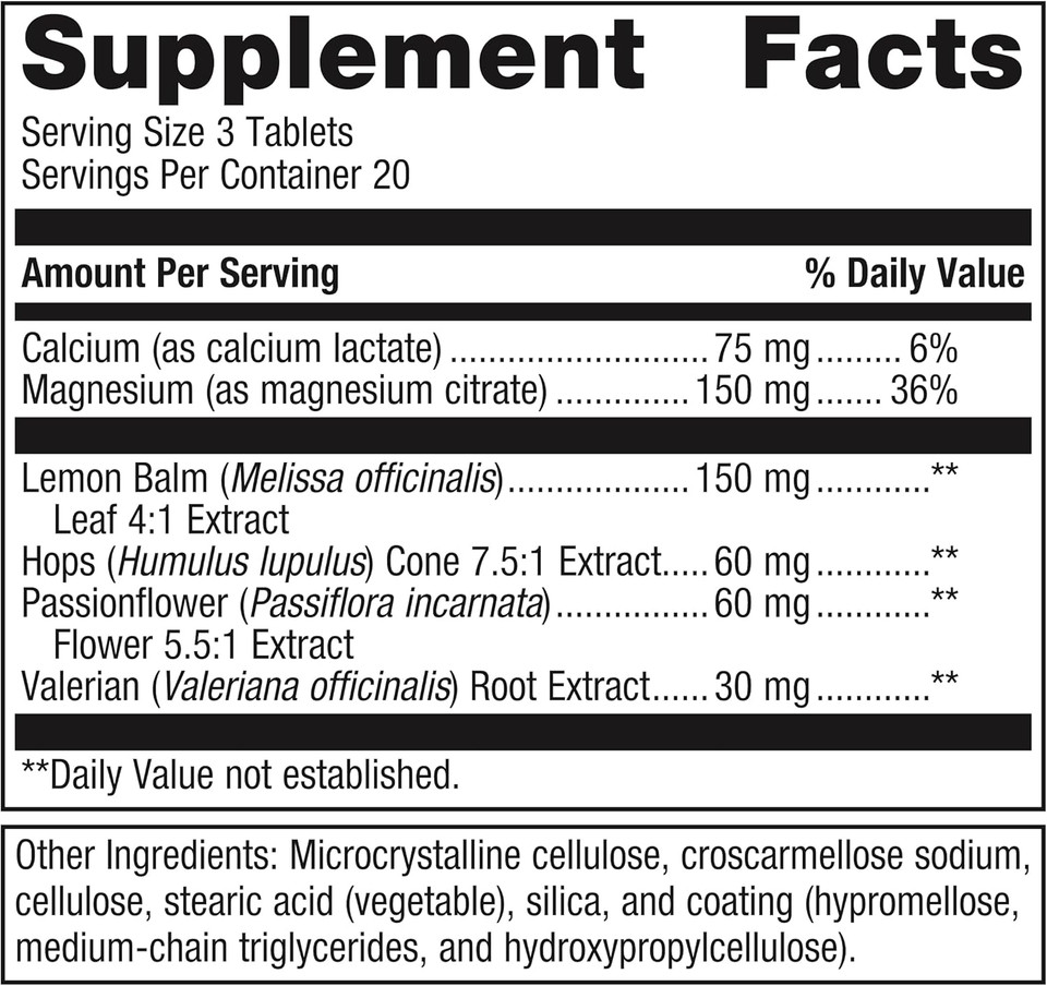 Metagenics Myocalm Plus - With Passionflower, Valerian Root, Magnesium & Calcium - Non-Gmo, Gluten-Free & Vegetarian - 20 Servings - 60 Tablets