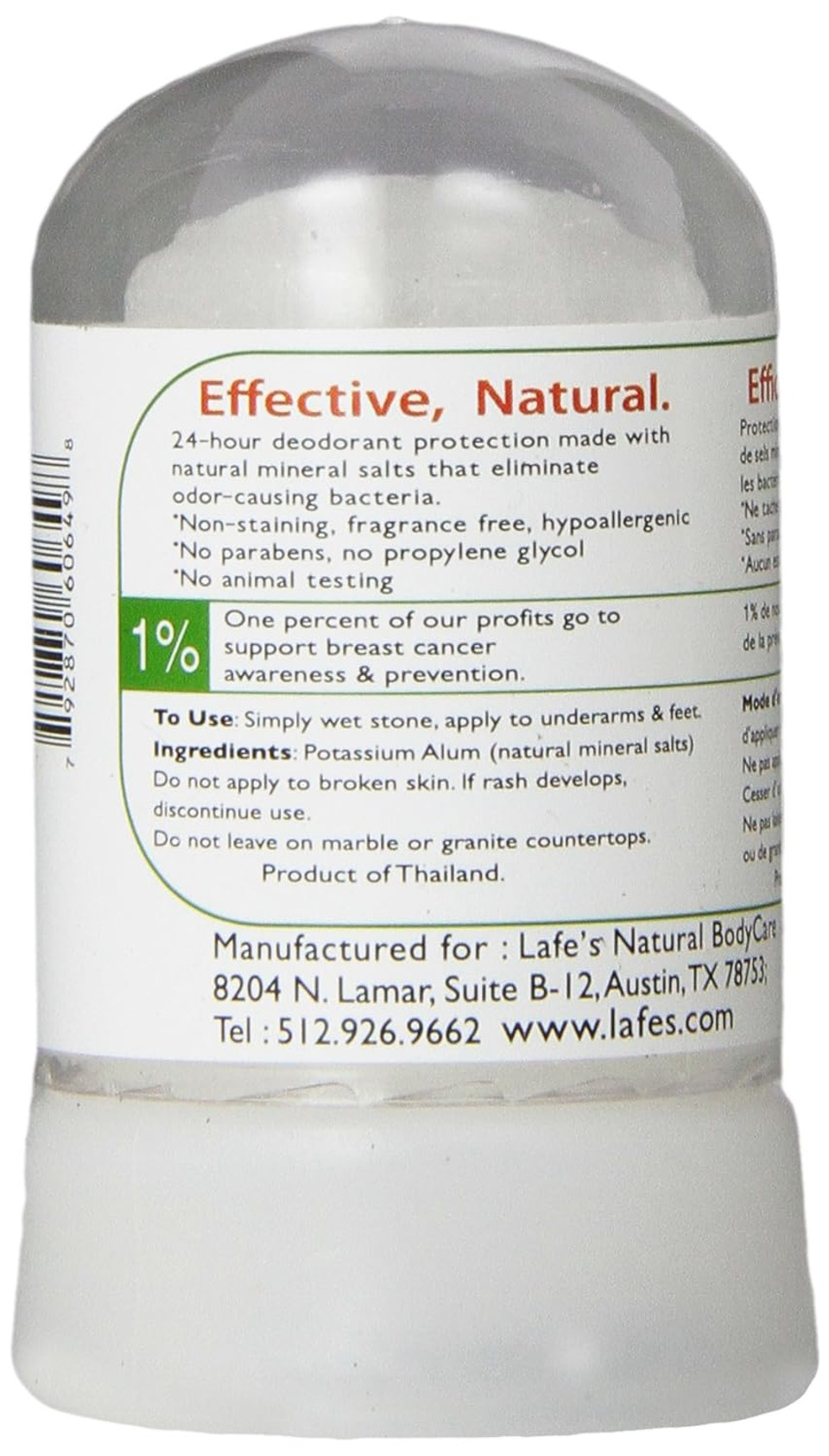 Lafe'S Natural Deodorant | Unscented Crystal Mineral Rock Natural Deodorant For Women & Men | Vegan, Cruelty Free, Gluten Free, Aluminum Free, Paraben Free & Baking Soda Free With 24-Hour Protection (2.25 Ounce (Pack Of 6))