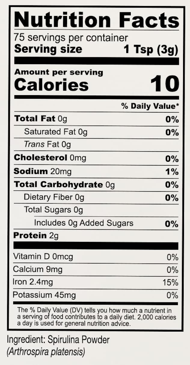 Anthony'S California Spirulina Powder, 8 Oz, Product Of Usa, Gluten Free, Non Gmo