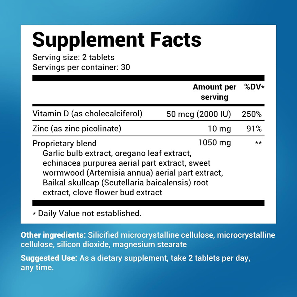 Dr. Berg Emergency Immune Support W/Echinacea - Potent Blend Of Herbal Extracts (Warning: Strong Herbal Smells) - Immune Support Supplement Includes 2,000 Ius Of Vitamin D & 10Mg Of Zinc - 60 Tablets