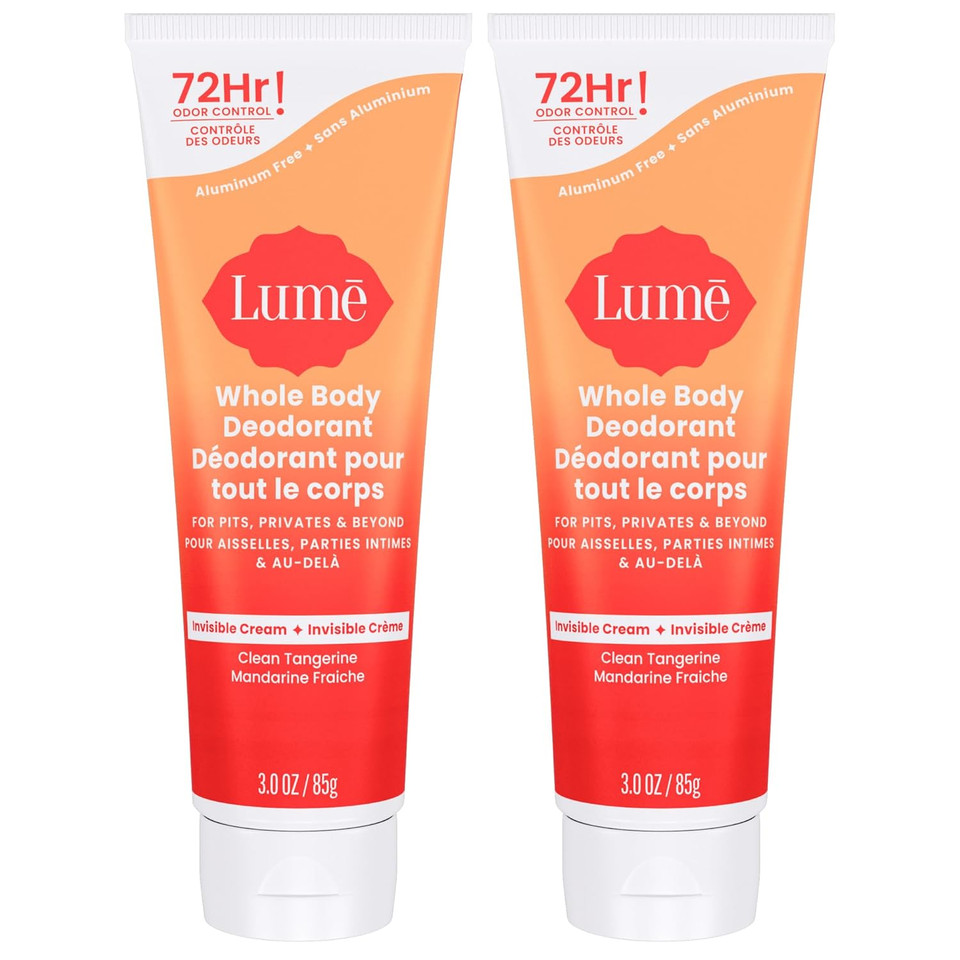 Lume Whole Body Deodorant - Invisible Cream Tube - 72 Hour Odor Control - Aluminum Free, Baking Soda Free, Skin Safe - 3.0 Ounce (Unscented)