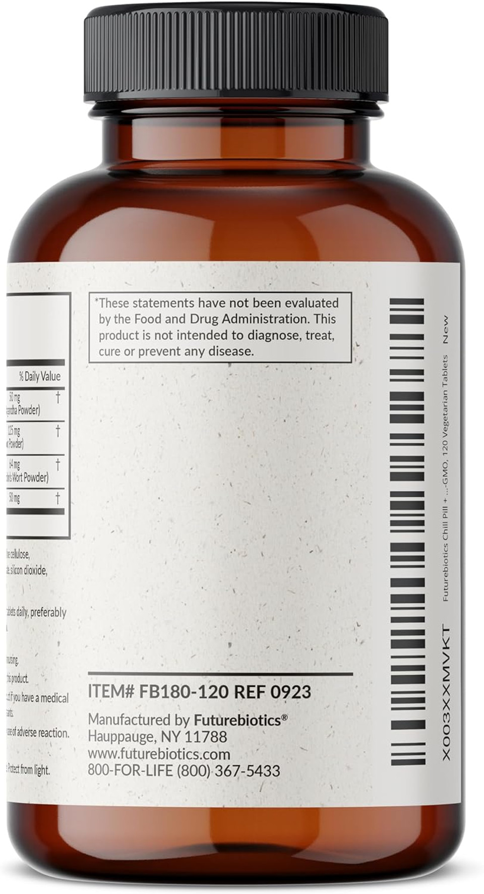 Futurebiotics Chill Pill + Ashwagandha, Rhodiola, St. Johnã¢ÂS Wort, & L-Theanine 2000 Mg Per Serving - Non-Gmo, 120 Vegetarian Tablets