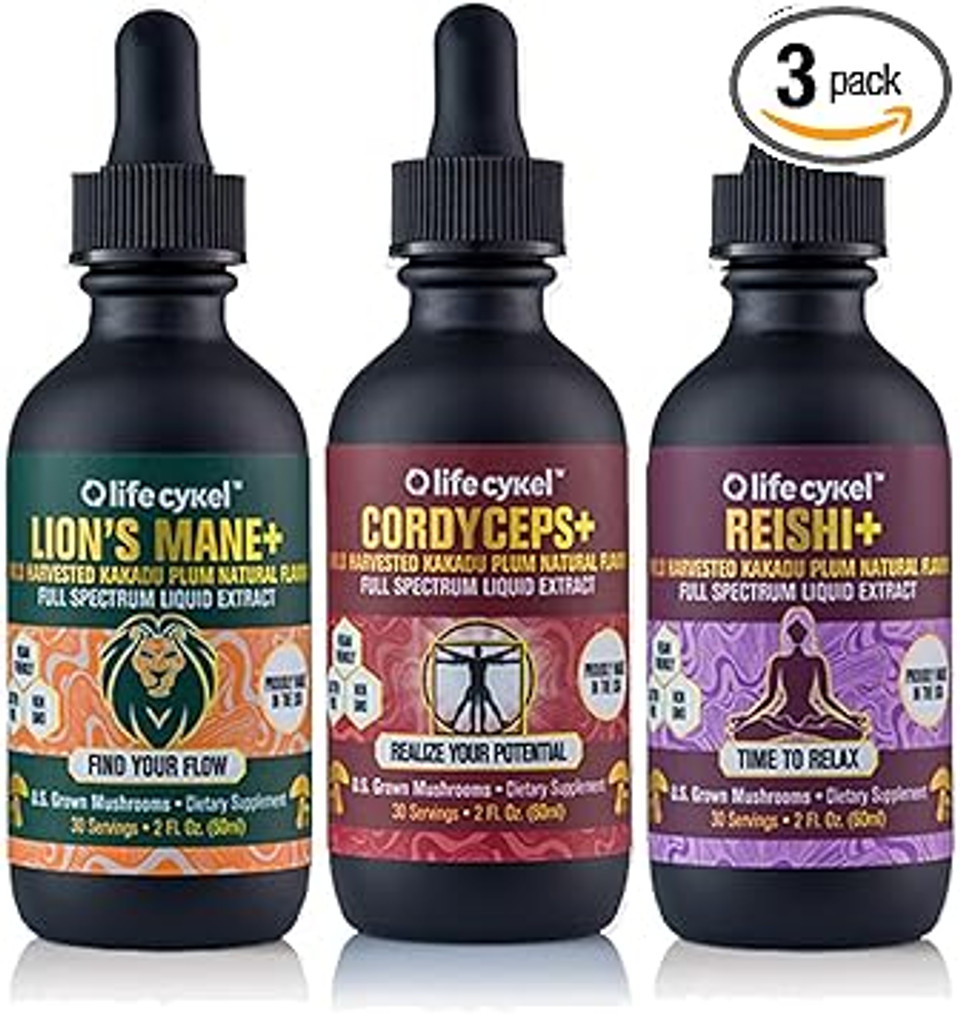 Life Cykel Professional Athletes Pack - Lion'S Mane, Cordyceps, Reishi (3 Pack)