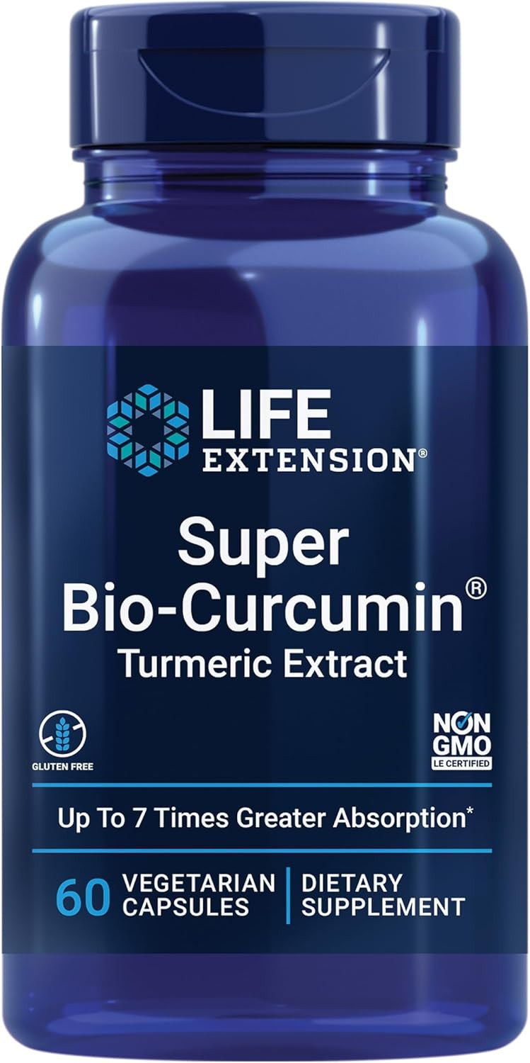 Life Extension Super Bio-Curcumin Turmeric Extract  Highly-Absorbable Curcumin For Whole-Body Health Support  Gluten-Free, Non-Gmo, Vegetarian  60 Vegetarian Capsules