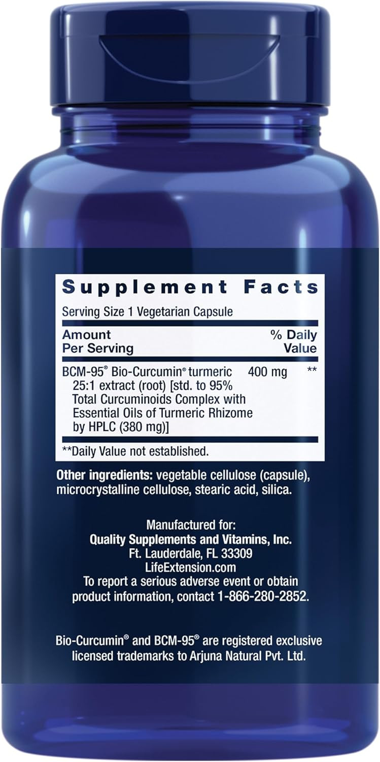 Life Extension Super Bio-Curcumin Turmeric Extract  Highly-Absorbable Curcumin For Whole-Body Health Support  Gluten-Free, Non-Gmo, Vegetarian  60 Vegetarian Capsules