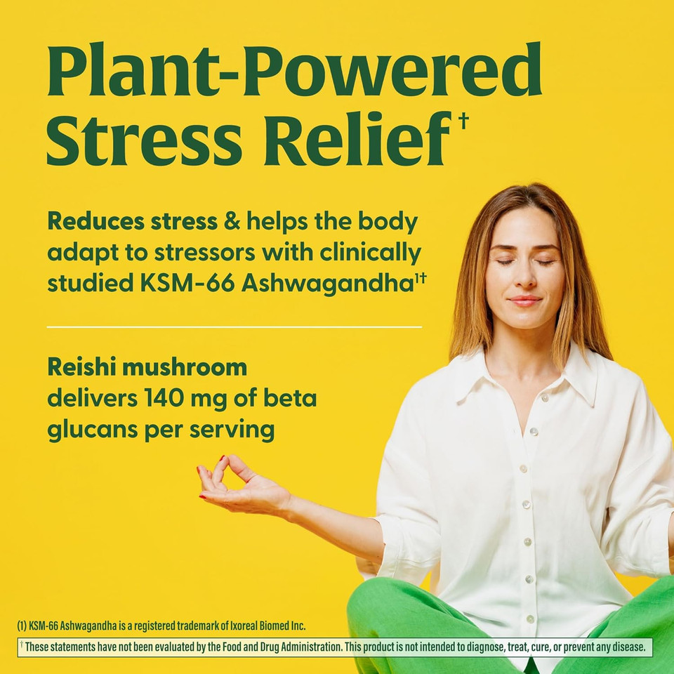 Megafood Superfood Mushroom Stress Relief - Reishi Mushroom Supplement With Clinically Studied Ksm-66 Ashwagandha To Reduce Stress - Doctor Formulated, Vegan - 60 Capsules, 30 Servings Megafood Superfood Mushroom Stress Relief - Reishi Mushroom Supplement With Clinically Studied Ksm-66 Ashwagandha To Reduce Stress - Doctor Formulated, Vegan - 60 Capsules, 30 Servings