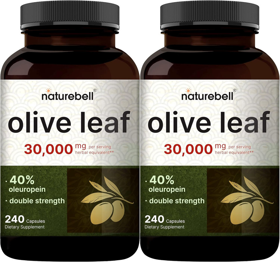 2 Pack Olive Leaf Extract 30000Mg, 480 Total Capsules | 40% Active Oleuropein, 50:1 Herbal Equivalent  Rich In Polyphenol & Flavonoid Antioxidants For Immune & Heart Health  Non-Gmo