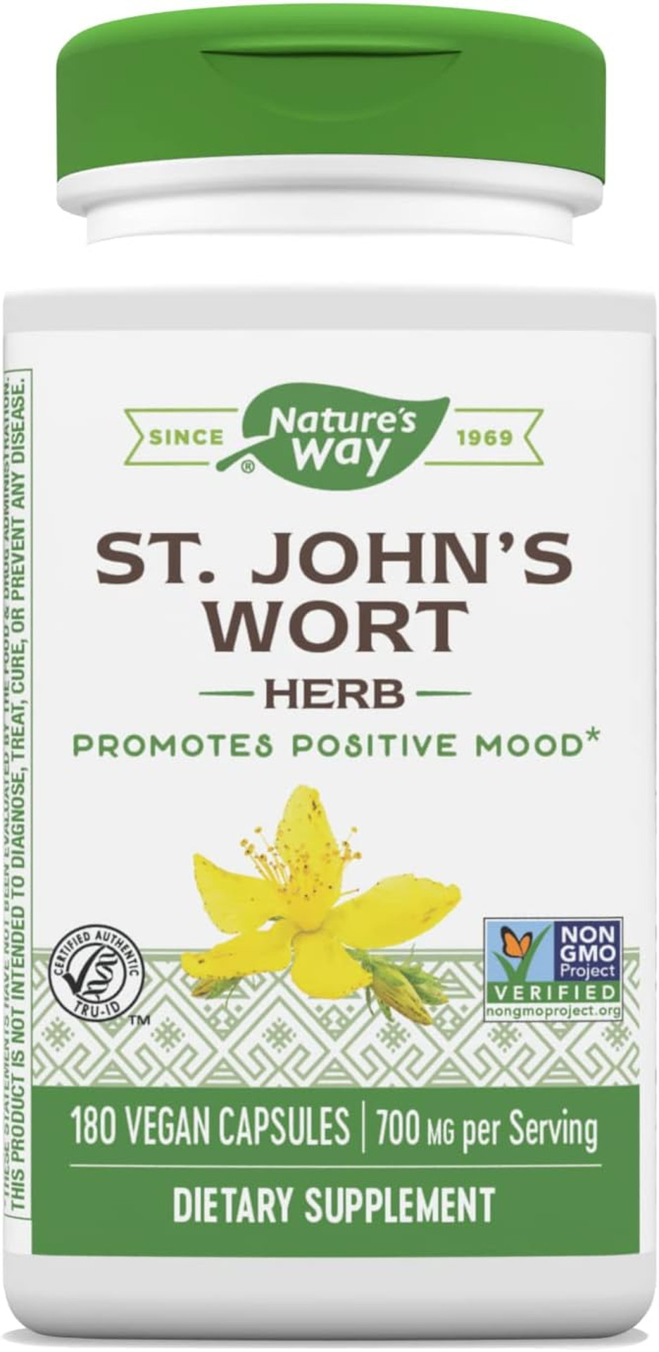 Nature'S Way St. Johnã¢ÂS Wort Herb, Promotes A Positive Outlook*, 700 Mg Per 2-Capsule Serving, Non-Gmo Project Verified, Vegan, 180 Capsules (Packaging May Vary)