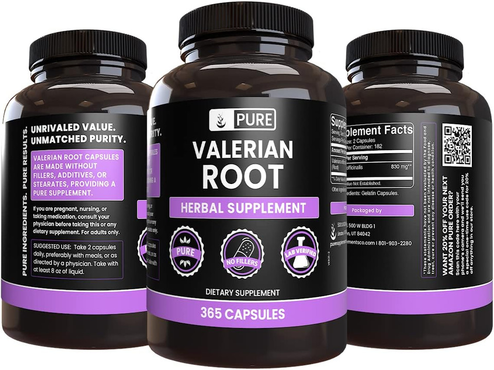 Pure Original Ingredients Valerian Root (365 Capsules) No Magnesium Or Rice Fillers, Always Pure, Lab Verified