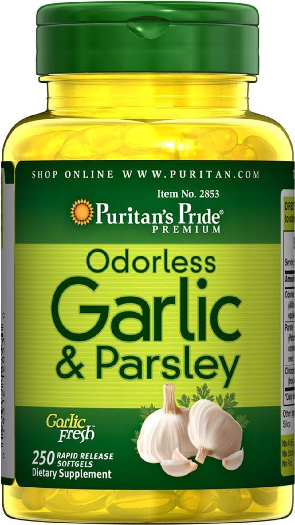 Puritan'S Pride Odorless Garlic & Parsley 500 Mg / 100 Mg, 250 Count Puritan'S Pride Odorless Garlic & Parsley 500 Mg / 100 Mg, 250 Count