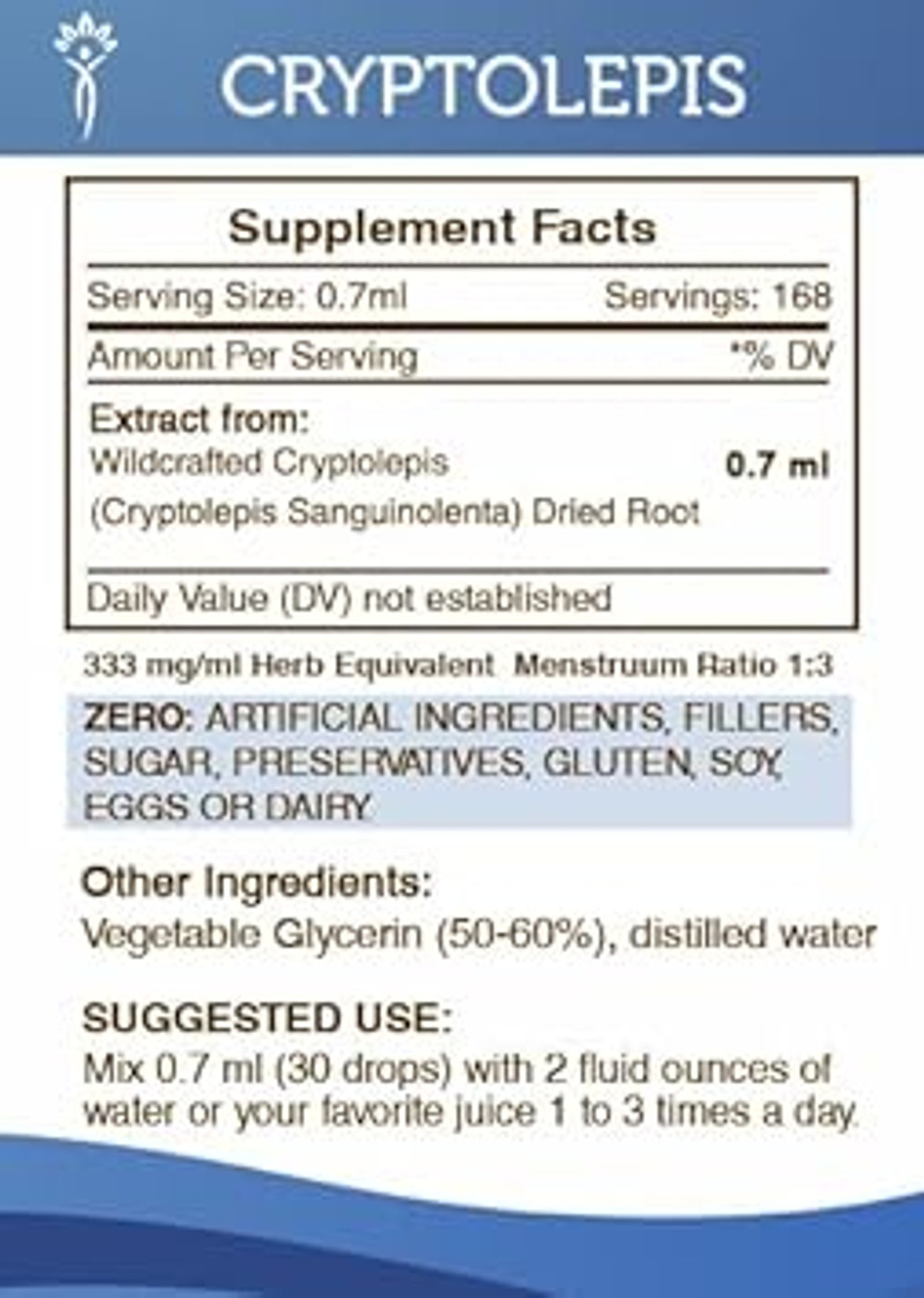 Secrets Of The Tribe Cryptolepis Tincture Alcohol-Free Extract, High-Potency Herbal Drops, Tincture Made From Wildcrafted Cryptolepis Sanguinolenta 4 Oz