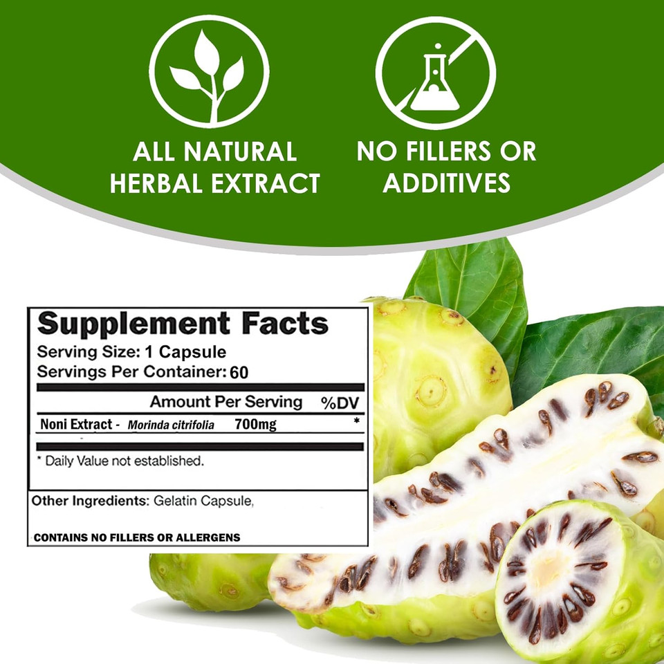 Vh Nutrition Noni Capsules | 700Mg Morinda Citrifolia Extract Pills | Natural Antioxidant Supplement For Immune Health And Overall Well-Being | Supports Energy And Vitality | 60 Capsules
