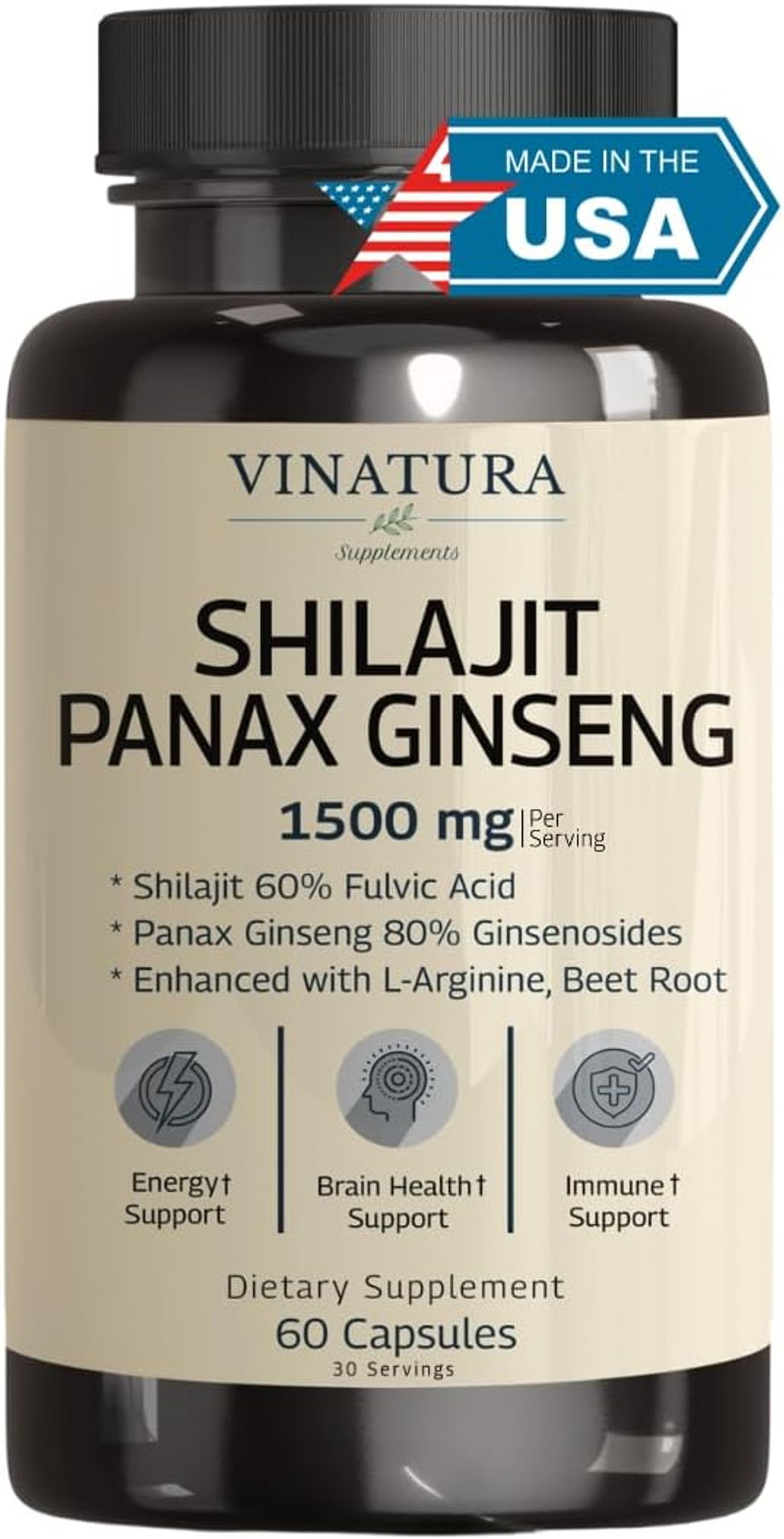 Shilajit Pure Himalayan Capsules (60% Fulvic Acid) - 1500Mg With Panax Ginseng, Shilajit Supplement Per Serving - High In Trace Minerals *Usa Made & Tested* Immune Support Shilajit Pure Himalayan Capsules (60% Fulvic Acid) - 1500Mg With Panax Ginseng, Shilajit Supplement Per Serving - High In Trace Minerals *Usa Made & Tested* Immune Support