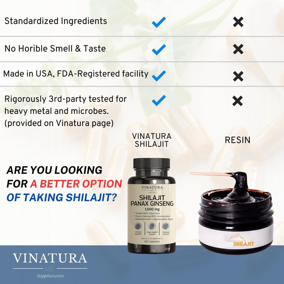 Shilajit Pure Himalayan Capsules (60% Fulvic Acid) - 1500Mg With Panax Ginseng, Shilajit Supplement Per Serving - High In Trace Minerals *Usa Made & Tested* Immune Support Shilajit Pure Himalayan Capsules (60% Fulvic Acid) - 1500Mg With Panax Ginseng, Shilajit Supplement Per Serving - High In Trace Minerals *Usa Made & Tested* Immune Support