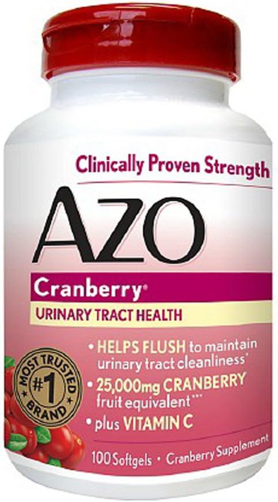 Azo Cranberry Supplement, Softgels, 100 Count (Pack Of 2)