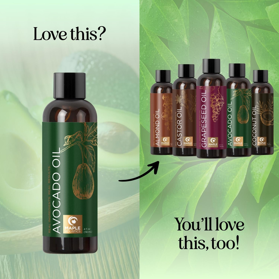 Avocado Oil - Multifunctional Carrier Oil For Essential Oils, Moisturizer, And Voluminous Hair & Hydrated Skin Treatment Avocado Oil - Multifunctional Carrier Oil For Essential Oils, Moisturizer, And Voluminous Hair & Hydrated Skin Treatment