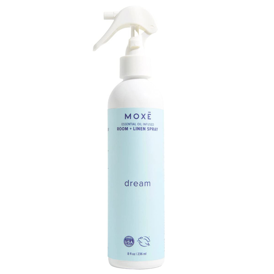 Moxe Dream Linen & Room Spray, Essential Oils For Sleep, Natural Aromatherapy Mist, Bedding, Pillows, Sheets, Home & Bedroom, Lavender, Chamomile, Lemongrass, Grapefruit, 8 Ounces (1 Pack)