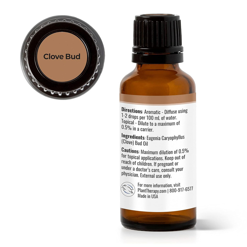 Plant Therapy Clove Bud Essential Oil 100% Pure, Undiluted, Natural Aromatherapy, Therapeutic Grade 30 Ml (1 Oz)