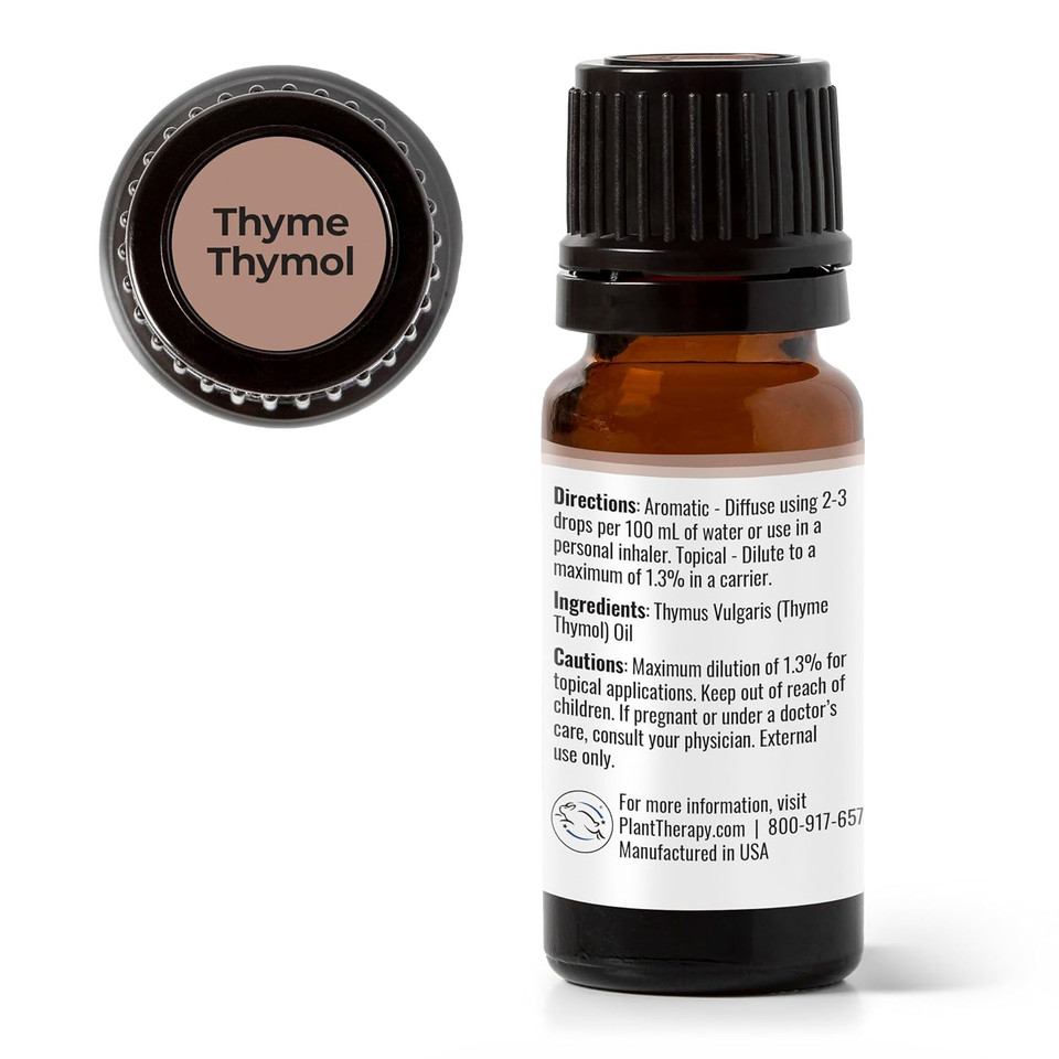 Plant Therapy Thyme Thymol Essential Oil 100% Pure, Undiluted, Natural Aromatherapy, Therapeutic Grade 10 Milliliter (1/3 Ounce)