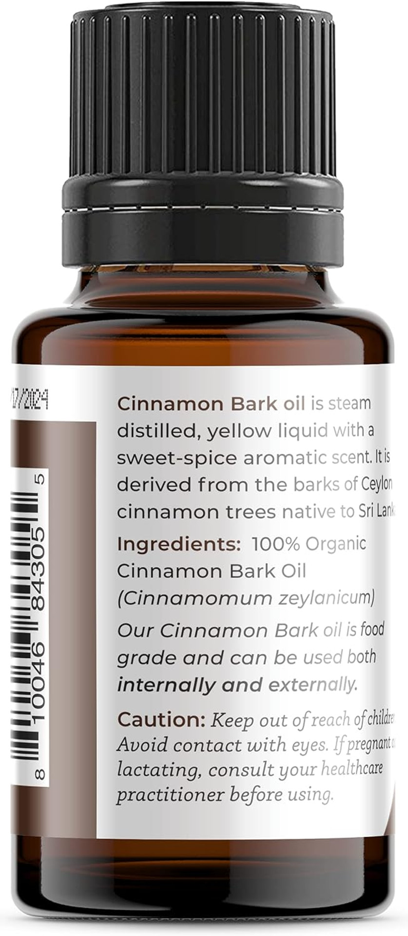Viva Doria Organic Ceylon Cinnamon Bark Oil - 100% Pure, Natural, Undiluted, Food Grade Essential Oil, 15 Ml (0.5 Fl Oz)