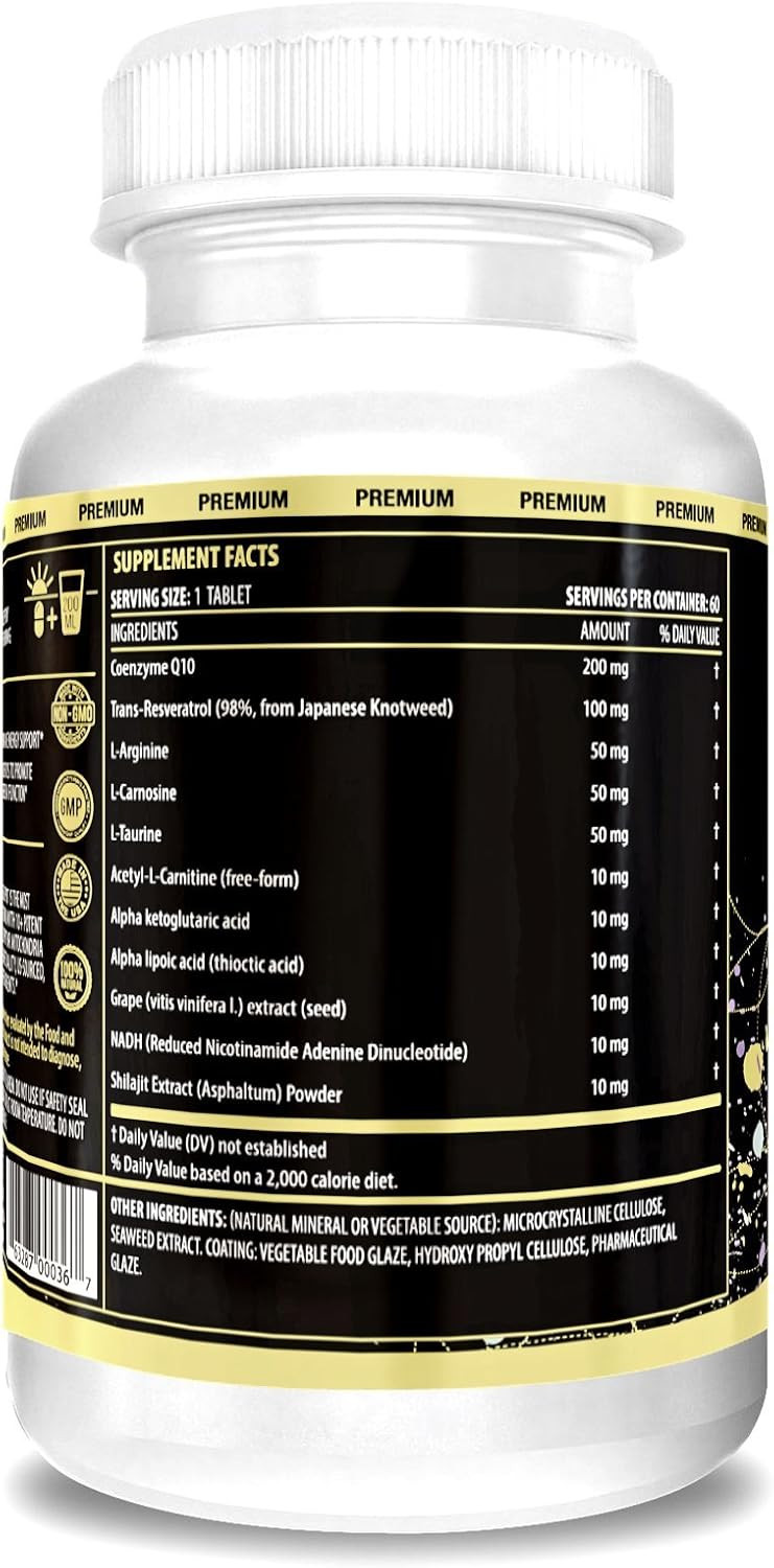 Actif Mitochondrial Mega Support With 10+ Advanced Factors - Non Gmo, Fast Acting, Mitochondria And Energy Support, Made In Usa, 60 Count