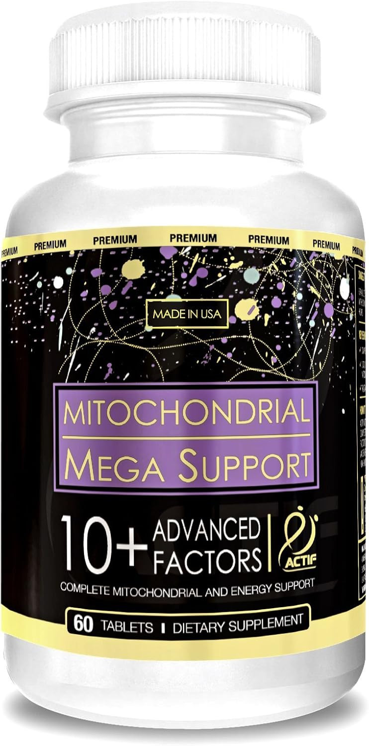 Actif Mitochondrial Mega Support With 10+ Advanced Factors - Non Gmo, Fast Acting, Mitochondria And Energy Support, Made In Usa, 60 Count