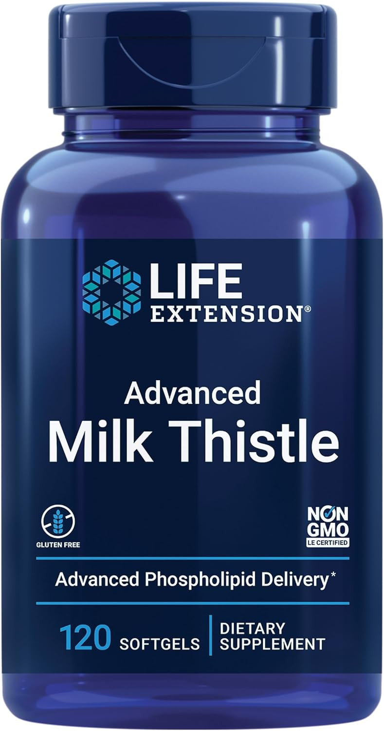 Life Extension Advanced Milk Thistle - With Silybin, Phosphatidylcholine And Other Phospholipid - For Liver, Kidney Health & Detox - Non-Gmo, Gluten-Free -120 Softgels