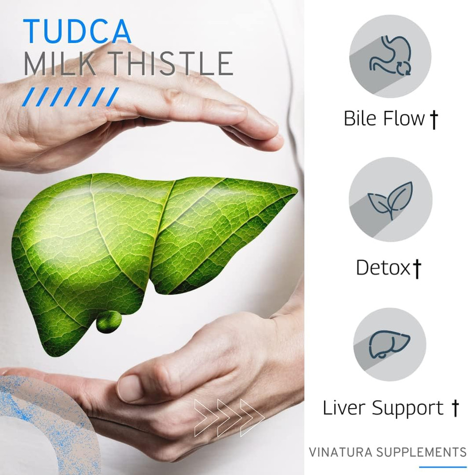 Tudca Milk Thistle 1250Mg - Liver Support, Liver Health, Gallbladder Supplements *Usa Made And Tested*, Tudca Supplement, Bile Salts Supplement, Liver Health Supplement - 90 Capsules