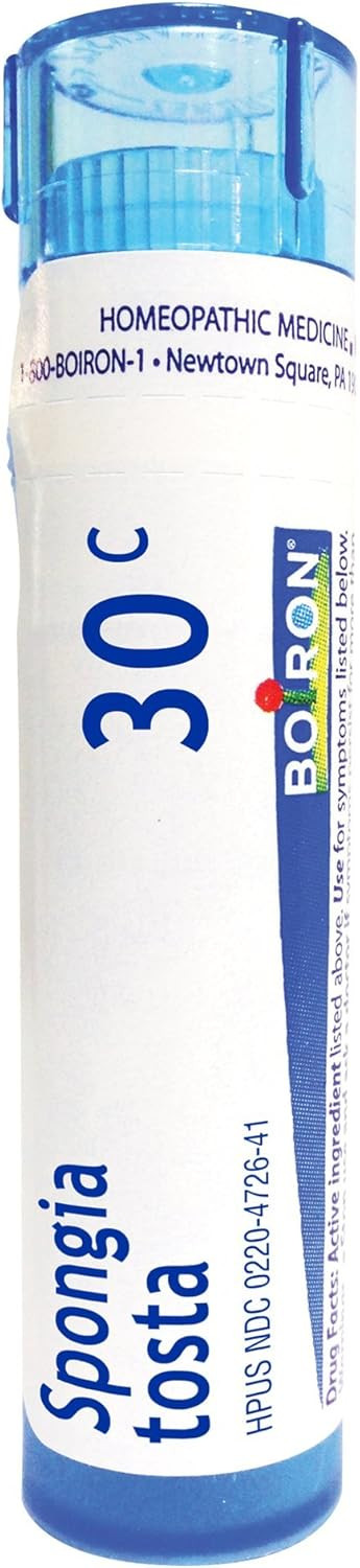 Boiron Spongia Tosta 30C, 80 Pellets, Homeopathic Medicine For Croupy Cough (Pack Of 1)