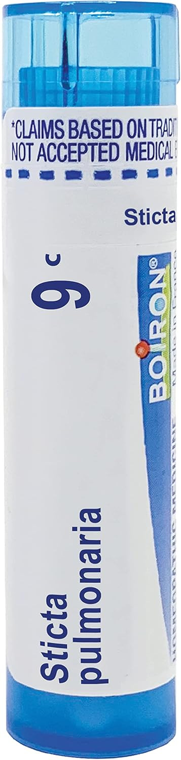 Boiron Sticta Pulmonaria 9C Md 80 Pellets For Nasal Congestion With Sinus Pain From Cold Or Allergy
