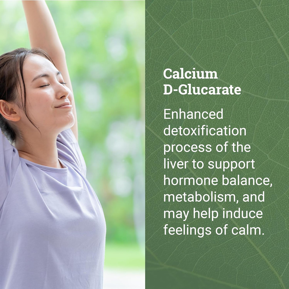 Earth Harmony Calcium D-Glucarate 1200Mg - Advanced Detoxification Support & Double The Strength Of Calcium D Glucarate 500Mg - 120 Capsules (2-Month Supply)