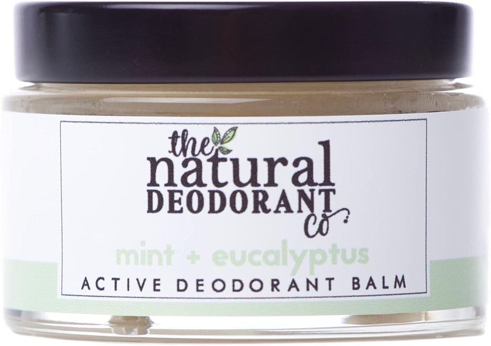 The Natural Deodorant Co, Active Deodorant Balm Mint & Eucalyptus 55g, Aluminium Free, Plastic Free, Extra Strength