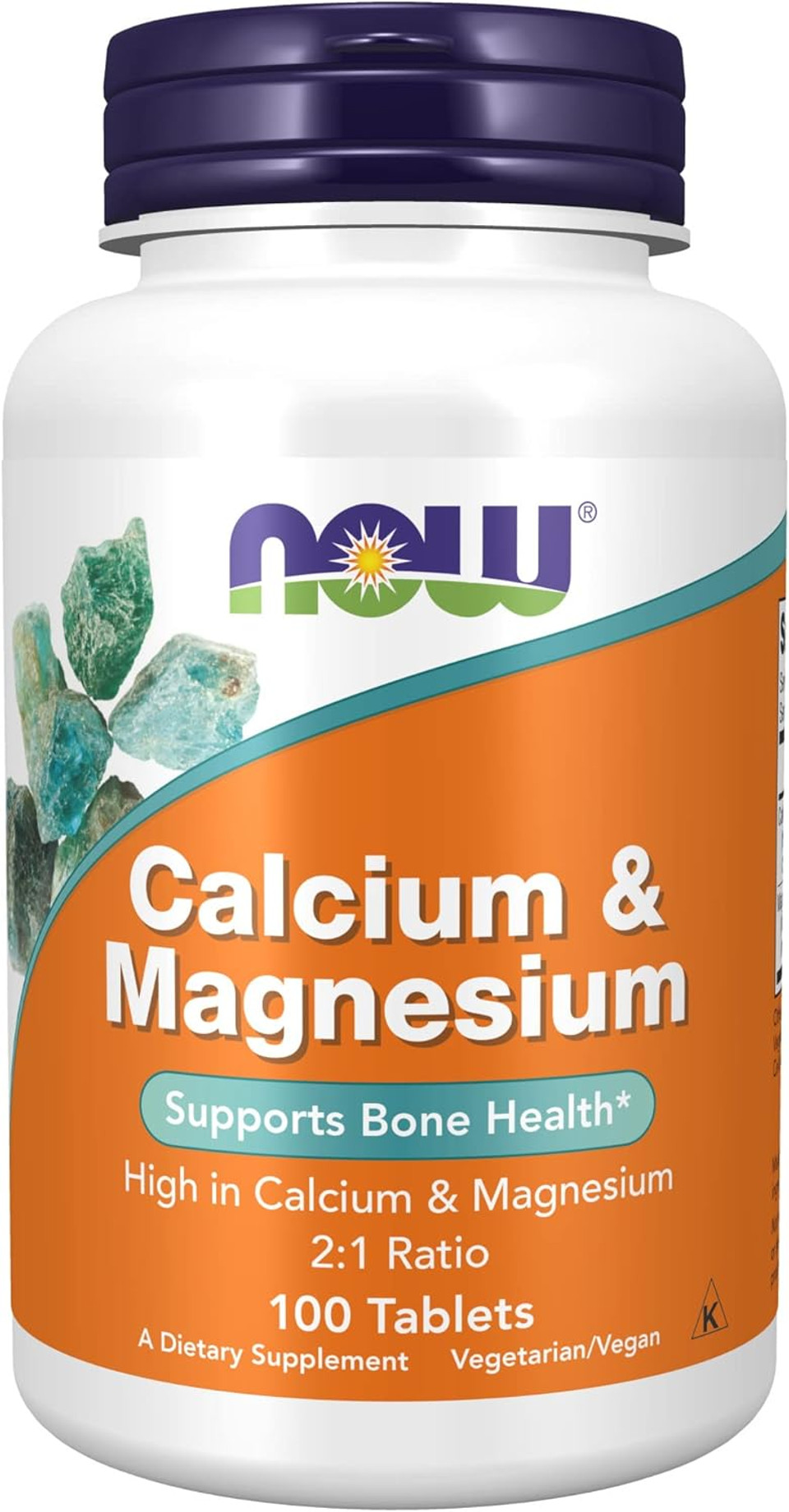 Now Foods Supplements, Calcium & Magnesium 2:1 Ratio, High Potency, Supports Bone Health*, 100 Tablets Now Foods Supplements, Calcium & Magnesium 2:1 Ratio, High Potency, Supports Bone Health*, 100 Tablets