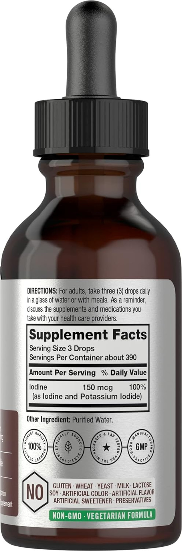 Horbã£Â¤Ach Liquid Iodine Solution Drops | 2 Fl Oz | 150 Mcg | Iodine & Potassium Iodide Supplement | Vegetarian, Non-Gmo, Gluten Free Liquid Tincture
