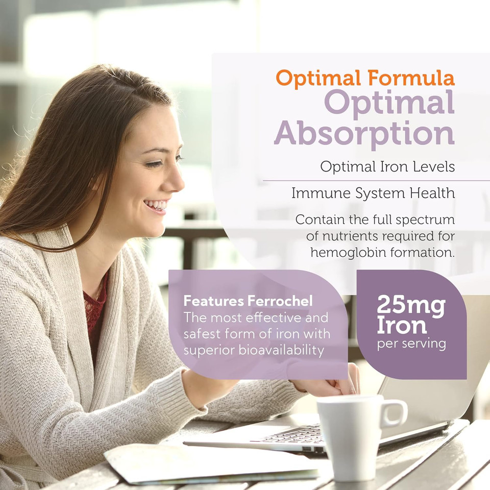 Zahler - Iron Supplement With Vitamin C - Capsule Iron Pills For Women And Men - High Absorption, Easy On Stomach, Kosher Ferrous Iron Supplements With Vitamins C, B12, Folate & More - 100 Count