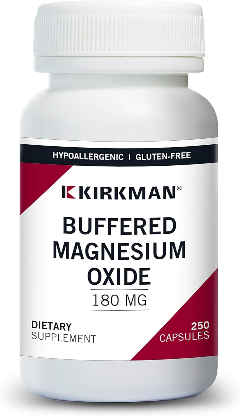 Buffered Magnesium Oxide, 180 Mg, 250 Capsules, Kirkman Labs