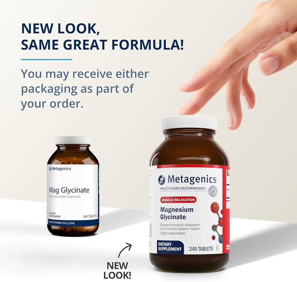 Metagenics Magnesium Glycinate - Highly Absorbable Magnesium - Magnesium Glycinate For Nervous System Support* - Gluten-Free - Non-Gmo - Vegetarian - 240 Tablets