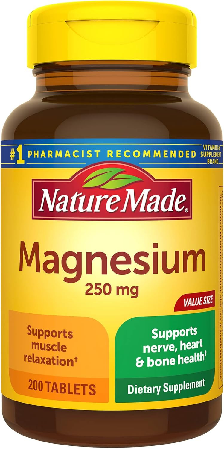 Nature Made Magnesium 250 Mg, Magnesium Supplement For Muscle, Heart, Bone And Nerve Support, 90 Softgels, 90 Day Supply