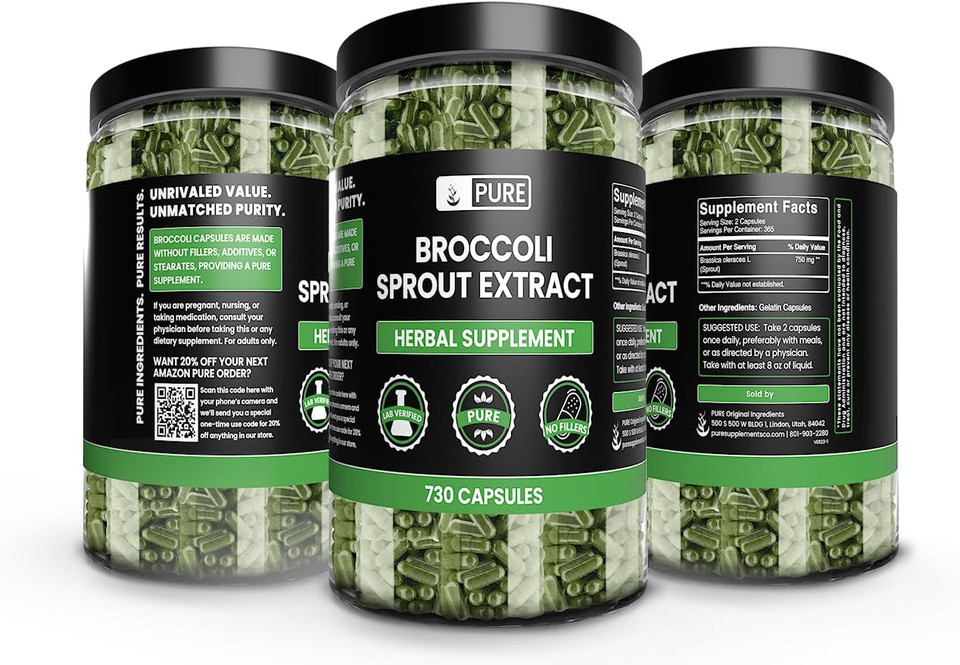 Pure Original Ingredients Broccoli Extract (730 Capsules) No Magnesium Or Rice Fillers, Always Pure, Lab Verified
