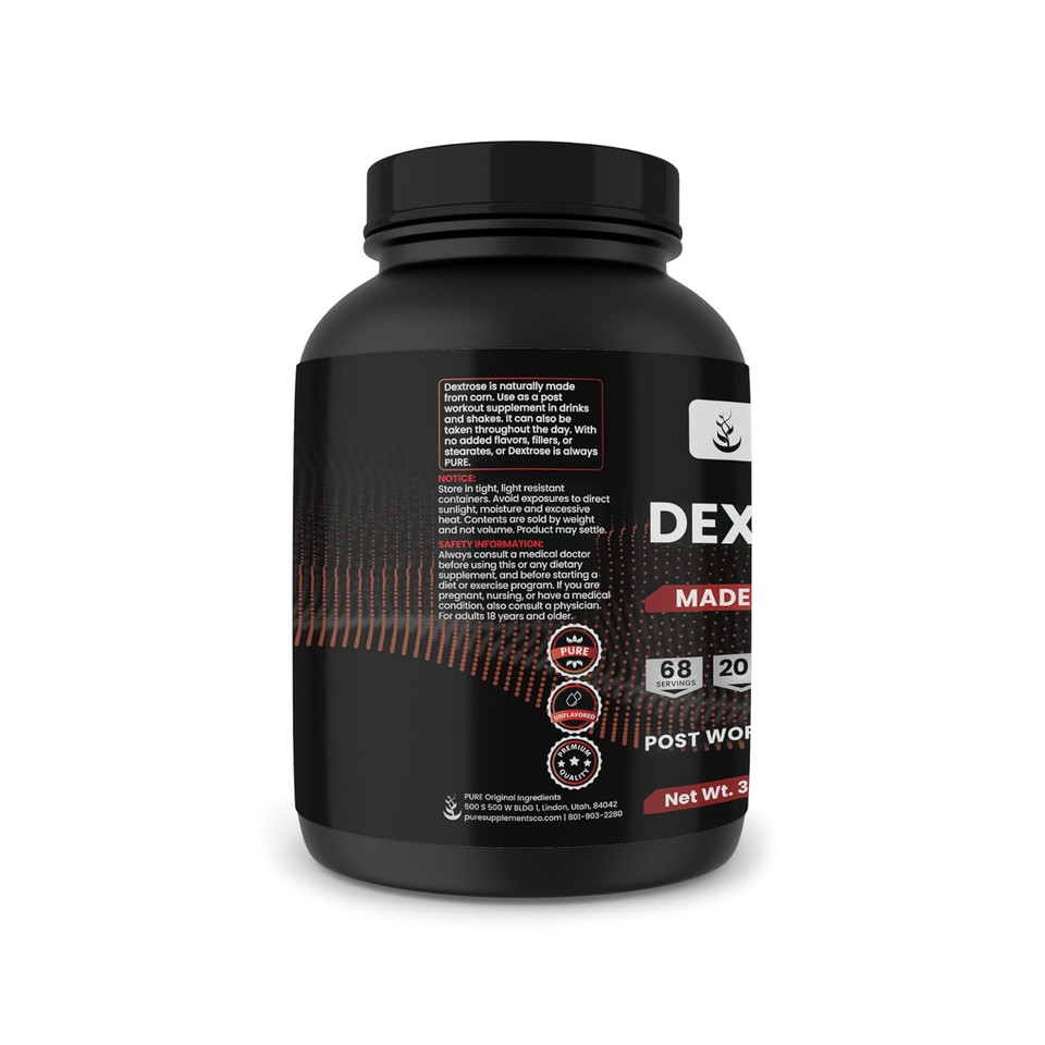 Pure Original Ingredients Dextrose, 3 Lb, No Magnesium Or Rice Fillers, Lab Verified