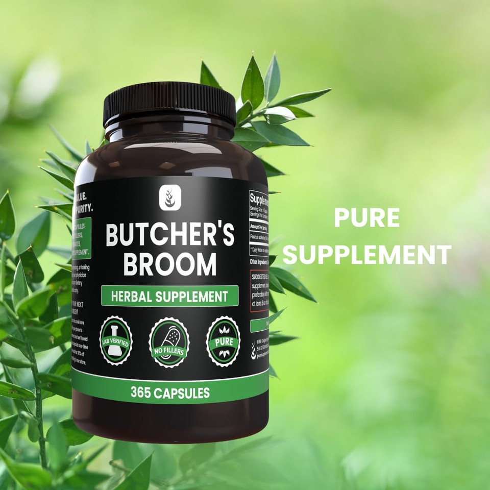 Pure Original Ingredients Butcher'S Broom (365 Capsules), No Magnesium Or Rice Fillers, Always Pure, Lab Verified