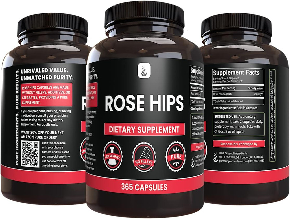 Pure Original Ingredients Rose Hips (365 Capsules) No Magnesium Or Rice Fillers, Always Pure, Lab Verified