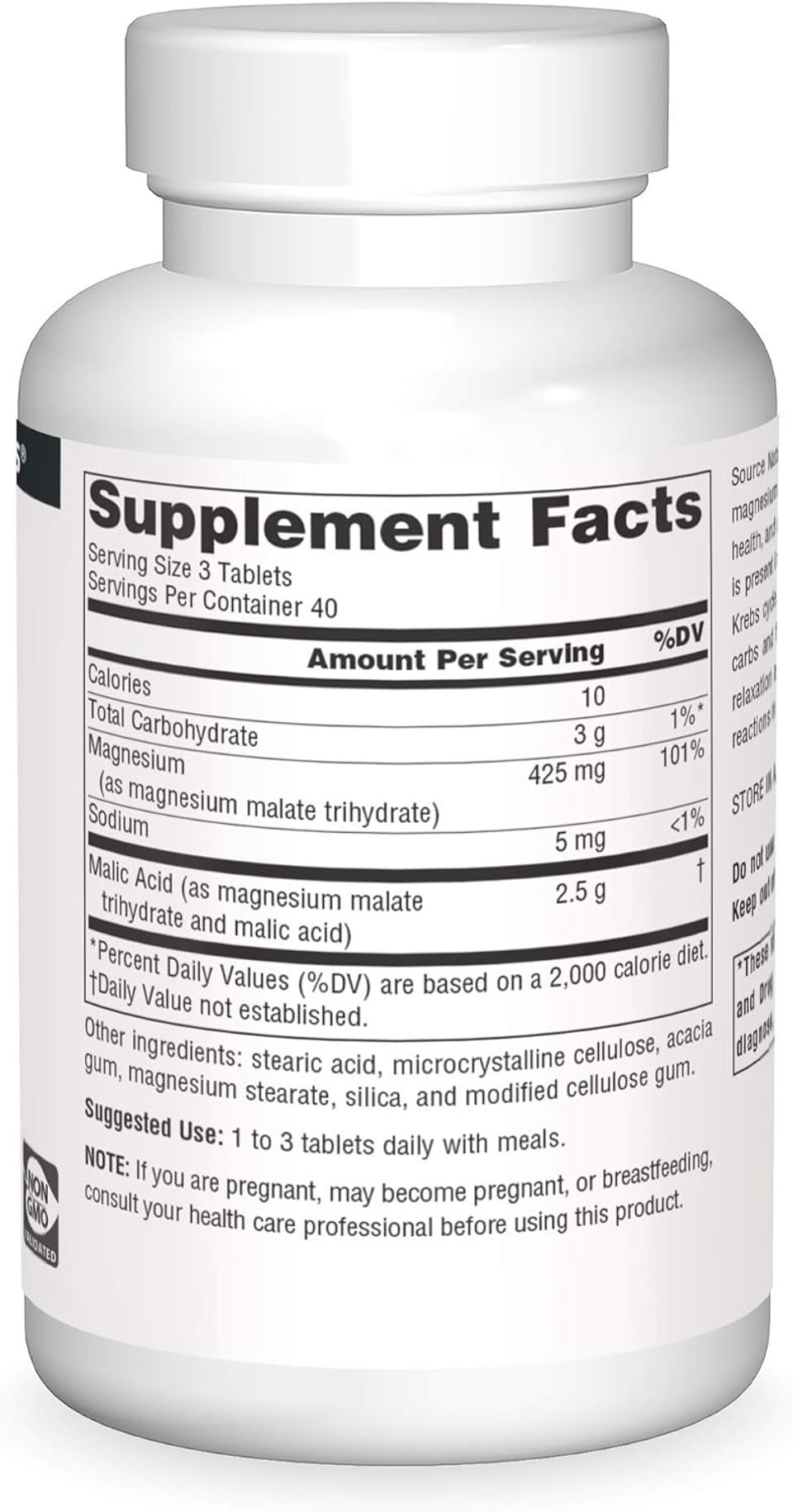 Source Naturals Malic Acid, Supports Muscles And Energy Production*, 2,500 Mg - 120 Tablets