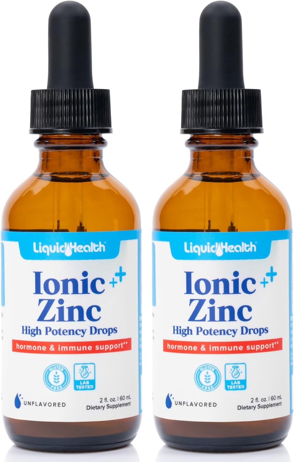Liquidhealth Ionic Zinc 15Mg, 2 Oz Zinc Liquid, Pure Zinc Vitamin Drops, Liquid Vitamin Zinc Supplement, Zinc Sulfate Heptahydrate For Adults, Men & Women, Toddler Zinc For Kids 4 & Up (2 Pack)