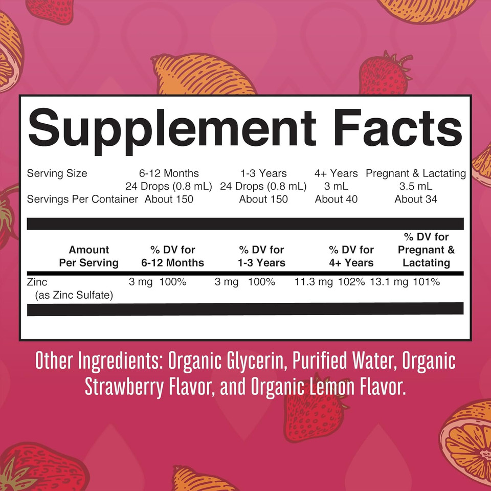 Maryruth Organics Strawberry Lemon Ionic Zinc, 4 Fz Maryruth Organics Strawberry Lemon Ionic Zinc, 4 Fz