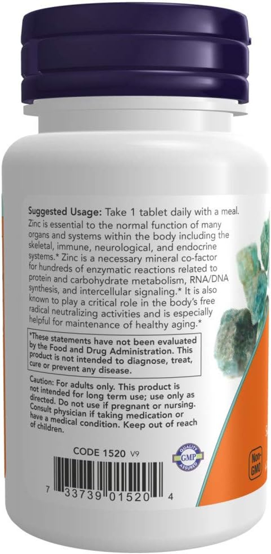 Now Foods Supplements, Zinc (Zinc Gluconate) 50 Mg, Supports Enzyme Functions*, Immune Support*, 100 Tablets