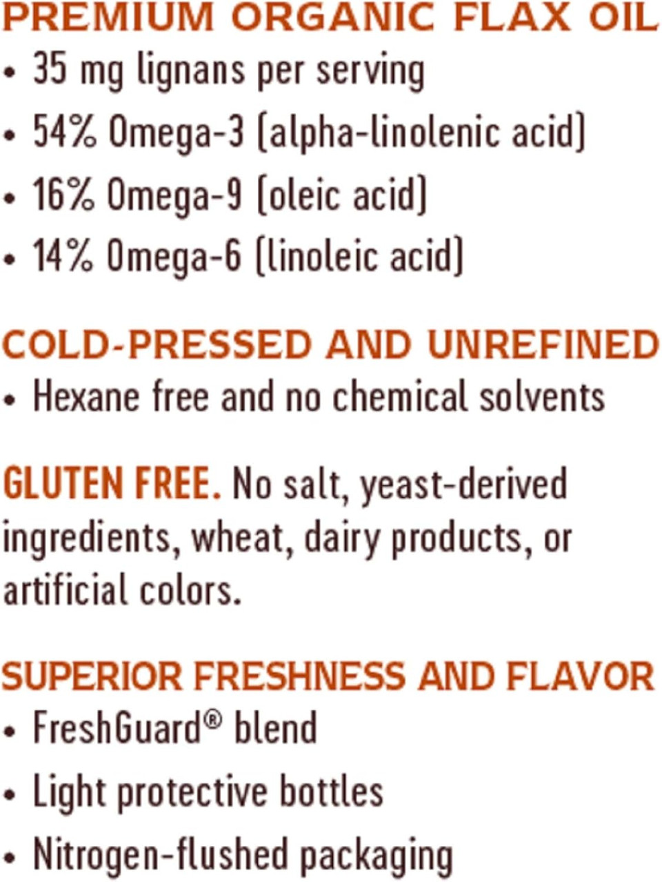 Nature'S Way Organic Flax Oil Super Lignan, Cold-Pressed, And Unrefined, 24 Fl Oz