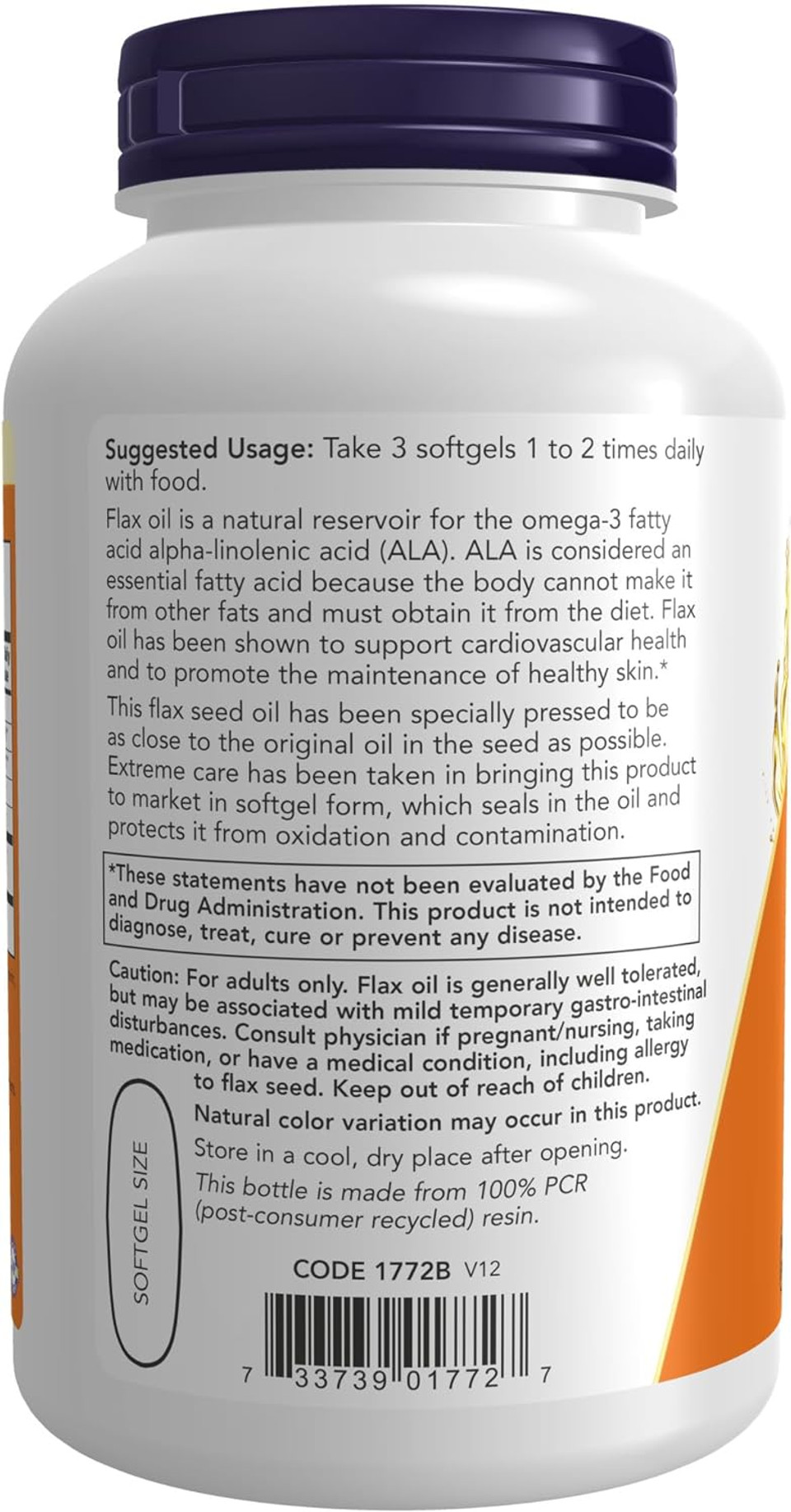 Now Foods Supplements, Flax Oil 1,000 Mg Made With Organic Flax Oil, Cardiovascular Support*, 250 Softgels