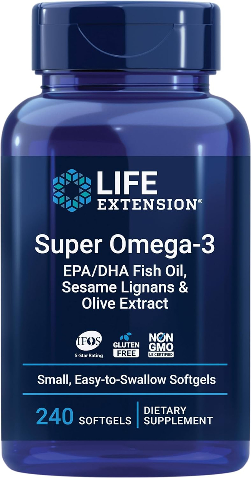 Life Extension Super Omega-3 Epa/Dha Fish Oil, Sesame Lignans & Olive Extract  Heart Health, Brain Health, Inflammation Health Support, Gluten-Free, Easy To Swallow, Non-Gmo, 240 Softgels Life Extension Super Omega-3 Epa/Dha Fish Oil, Sesame Lignans & Olive Extract  Heart Health, Brain Health, Inflammation Health Support, Gluten-Free, Easy To Swallow, Non-Gmo, 240 Softgels