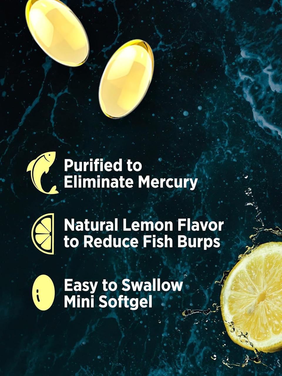 Mini Fish Oil Omega 3 | 1340 Mg | 100 Softgels | Burpless Lemon Flavor Pills | Non-Gmo & Gluten Free Supplement | By Nature'S Truth